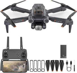 Drone with Dual 4K Camera for Adults | WiFi FPV RC Quadcopter with 1 Batteries | Live Video, Altitude Hold, 360° Flip, Headless Mode, One Key Takeoff & Carry Case items for Kids and Adults.WF8