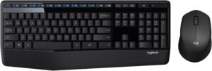 Logitech MK345 Wireless Keyboard and Mouse Set Full-Sized Keyboard with Palm Rest and Comfortable Right-Handed Mouse, 2.4 GHz Wireless USB Receiver, Compatible with PC, Laptop - Black