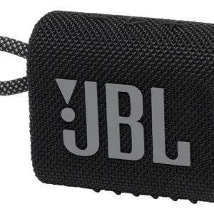 JBL Go 3 Wireless Portable Bluetooth Mini Speaker, Small Speaker with Pro Sound, Vibrant Colors with Rugged Fabric Design, Lightweight IP67 Waterproof, Type C Interface (Without Mic, Black)