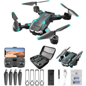 Drone with Dual 4K Camera for Adults | WiFi FPV RC Quadcopter with 1 Batteries | Live Video, Altitude Hold, 360° Flip, Headless Mode, One Key Takeoff & Carry Case for Kids and Adults. ED4