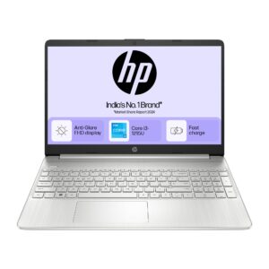 HP 15s, 12th Gen Intel Core i3-1215U (8GB DDR4, 512GB SSD) Anti-Glare, 15.6"/39.6cm,FHD, Win 11, MS Office 21, Silver, 1.69kg, fy5006tu/fd0751tu/fd0752tu, UHD Graphics, HD Camera, Dual Speakers Laptop