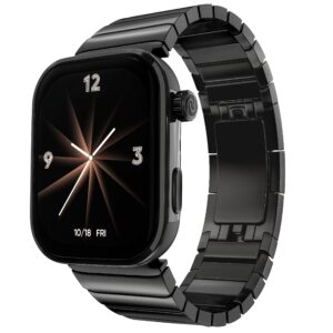 Noise Pro 6 Max Smart Watch:Intelligent with Noise AI, Endless AI Watch Faces, AI Companion, 1.96” AMOLED, Stainless Steel Build, Built-in GPS, 5 ATM, EN2 Processor, for iOS & Android(Chrome Black)