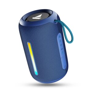 boAt Stone 352 Pro/Stone 358 Pro w/ 14W Signature Sound, Up to 12 Hours Playback, RGB LEDs, TWS Feature, Built-in Mic, BTv5.3, Free Music Streaming on JioSaavn Bluetooth Speaker (Vibing Blue)