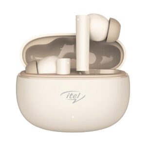 itel Buds Ace 2 TWS Earbuds - Quad Mic ENC, 13mm Bass Boost Drivers, 50 Hours Playtime, Fast Charging, IPX5 Water Resistant, Bluetooth 5.0, Type-C Charging (White)