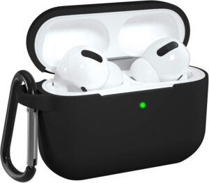 EDNITA Airpods Pro 2 Case Compatible with Airpod 2 Pro & Airpods Pro, Earphone Case Cover Keychain | Shock Ressitant Full Protection LED Visible (Black-1)