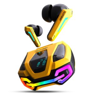 numBer Super Buds GT M9 ANC (32db) Truly Wireless in Ear Earbuds with 60H Playtime, Dual Pairing Ear Buds, 35ms Low Latency, 13mm Speakers, 4Mic ENC, BT 5.4, Fast Charging, Made in India(Glass Yellow)
