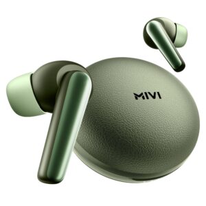 Mivi DuoPods Aura 35 dB Quad-mic ANC Wireless TWS Earbuds, 60H Playback, 13mm Bass Drivers, Gaming Mode 50ms, Bluetooth v5.3, IPX4 Sweat Proof, Made in India